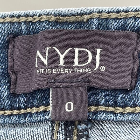 NYDJ Sheri Slim Ankle Cropped Medium Wash Raw Hem Summer Jeans Size 0 - Picture 9 of 12